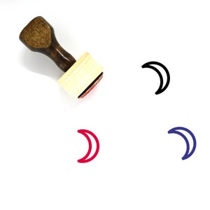 Moon Wooden Rubber Stamp