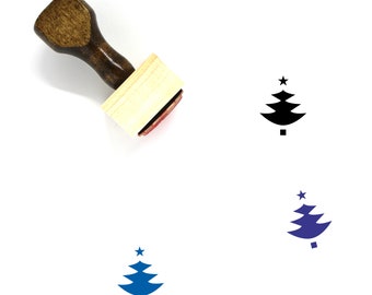 Christmas Tree Wooden Rubber Stamp No. 129
