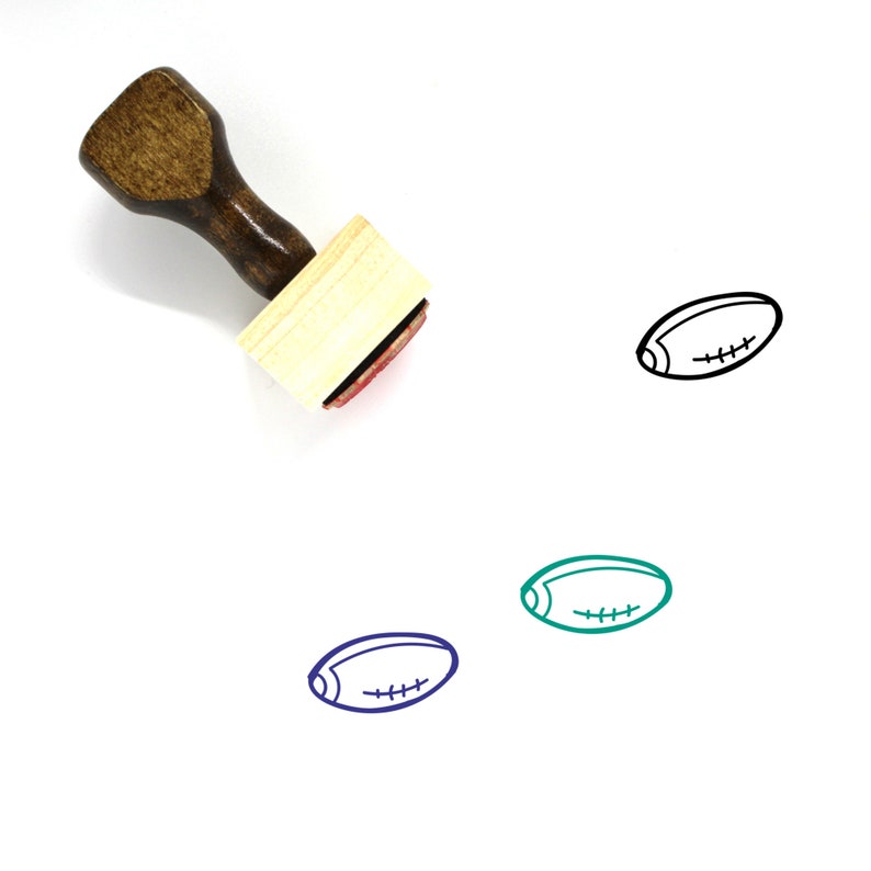 372 Football Wooden Rubber Stamp No