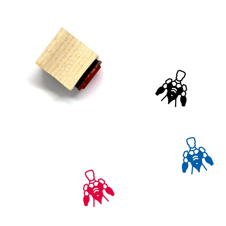 Exoskeleton Wooden Rubber Stamp No 4