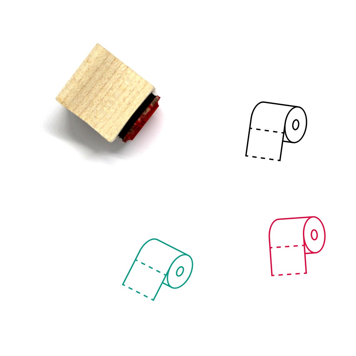 Toilet Paper Wooden Rubber Stamp Etsy