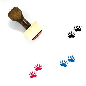 Timbre en caoutchouc en bois Lion Print no 1