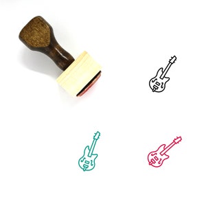 Jazz Guitar Wooden Rubber Stamp No. 1