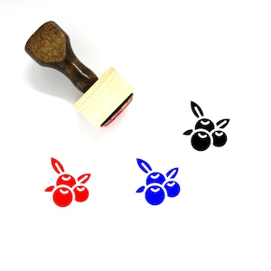 Berries Wooden Rubber Stamp