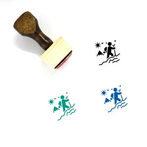 Hiking Wooden Rubber Stamp No. 55