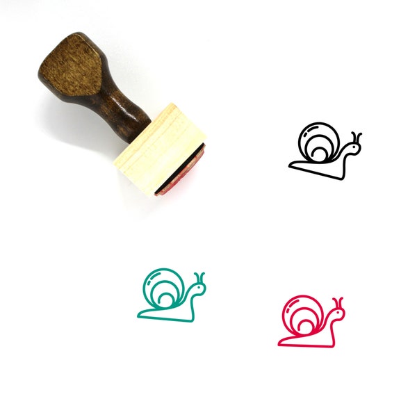 Snail Wooden Rubber Stamp No. 42