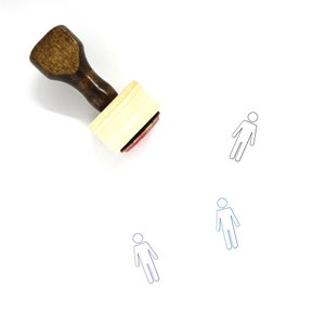 Man Wooden Rubber Stamp