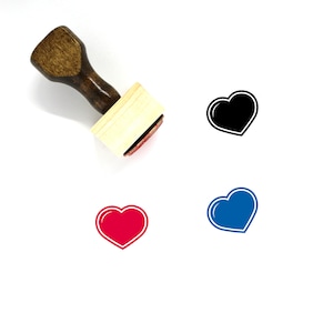Sello de goma de madera del corazón