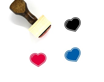 Heart Wooden Rubber Stamp