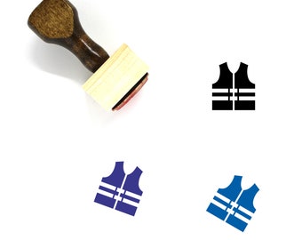 Safety Vest Wooden Rubber Stamp No. 39