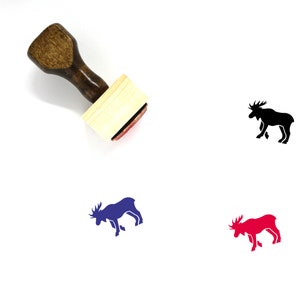Moose Wooden Rubber Stamp No. 4
