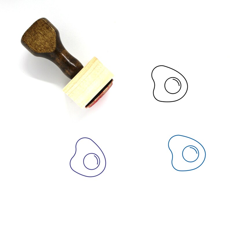 Fried Egg Wooden Rubber Stamp No 37