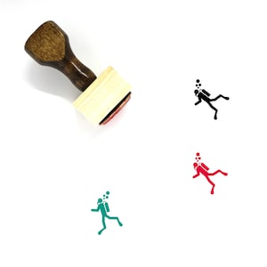 Dive Wooden Rubber Stamp No. 38