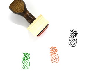 Pineapple Wooden Rubber Stamp