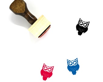 Owl Wooden Rubber Stamp No. 128