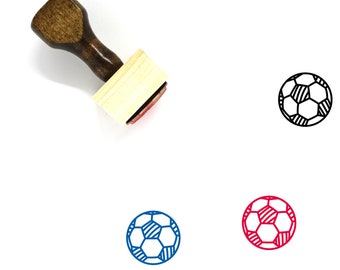 Football Ball Wooden Rubber Stamp No. 2