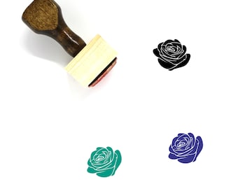 Rose Wooden Rubber Stamp