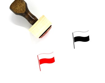 Poland Flag Wooden Rubber Stamp