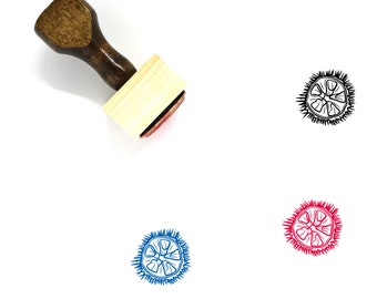 Sea Urchin Wooden Rubber Stamp No. 4