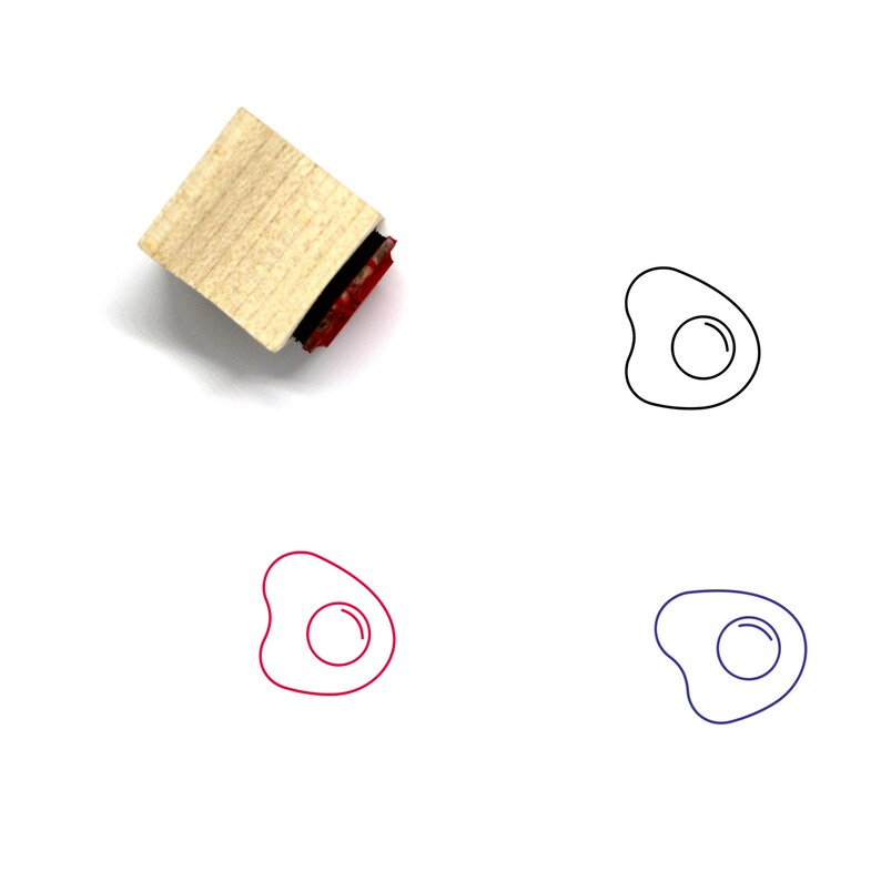 Fried Egg Wooden Rubber Stamp No 37