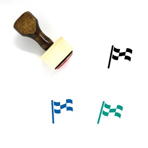 Karierte Flagge Holz Stempel Nr. 40