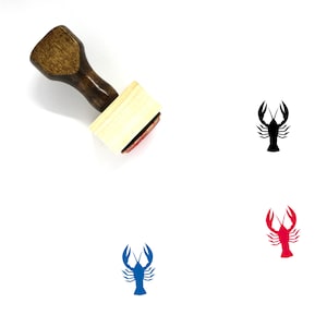 Crawfish Wooden Rubber Stamp