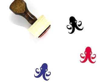 Octopus Wooden Rubber Stamp No. 87