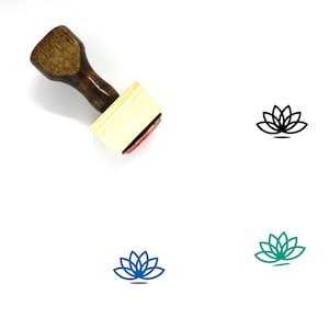 蓮の花の木製ゴム印