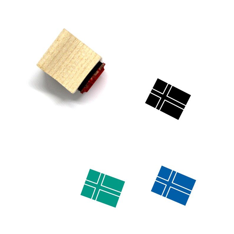 Norway Flag Wooden Rubber Stamp No 12