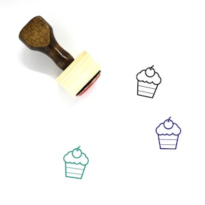 Cupcake Wooden Rubber Stamp