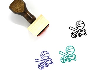 Sports Wooden Rubber Stamp No. 173