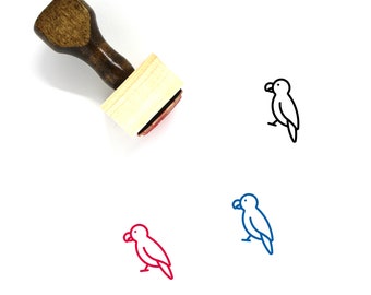 Parrot Wooden Rubber Stamp No. 19