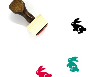Rabbit Wooden Rubber Stamp