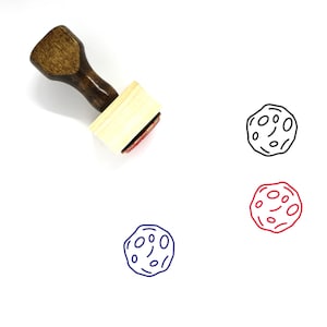 Asteroid Wooden Rubber Stamp No. 69