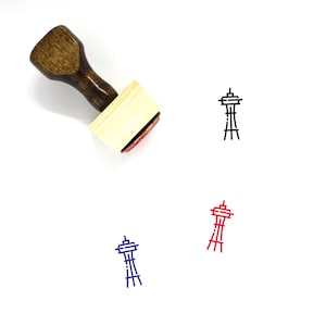 Space Needle Wooden Rubber Stamp No. 1