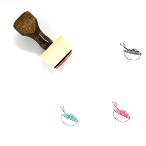 Noodles Wooden Rubber Stamp