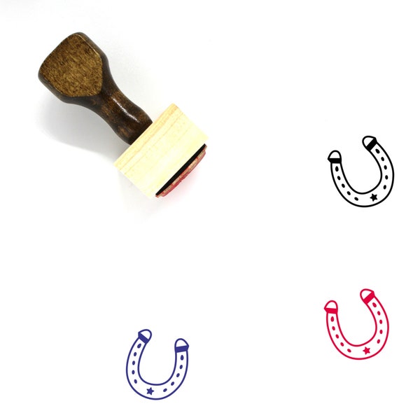 Horseshoe Wooden Rubber Stamp