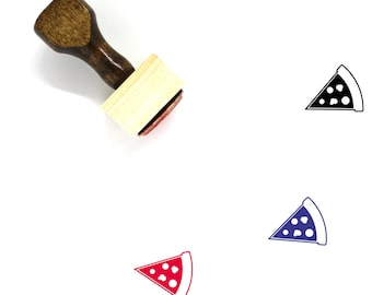 Pizza Wooden Rubber Stamp No. 231