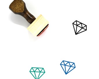 Diamond Wooden Rubber Stamp