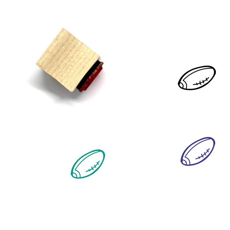 372 Football Wooden Rubber Stamp No