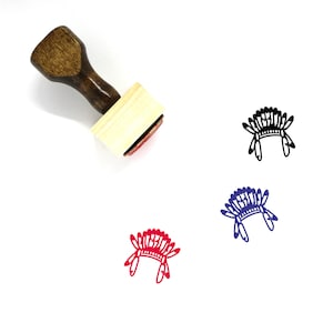 Head Dress Wooden Rubber Stamp No. 1