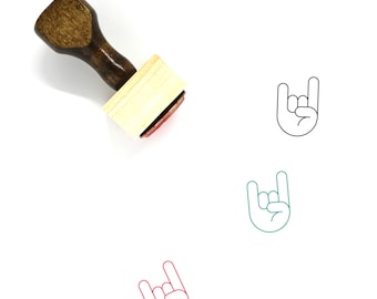 Rock On Wooden Rubber Stamp No. 51