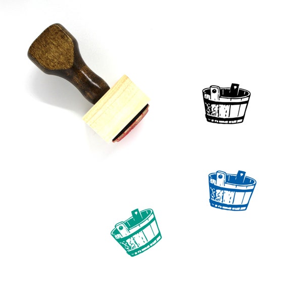 Bucket Wooden Rubber Stamp No. 85