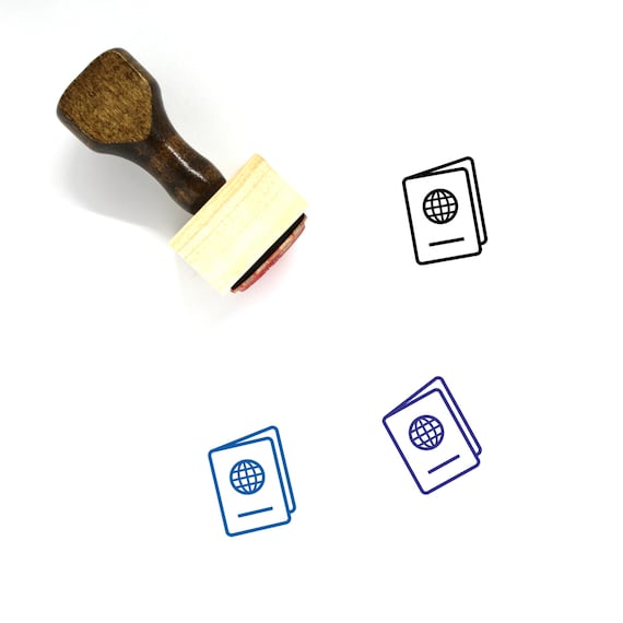 Passport Rubber Stamp – 2x2 Inch Wood Stamp With Laser Engraved Design, Made In USA