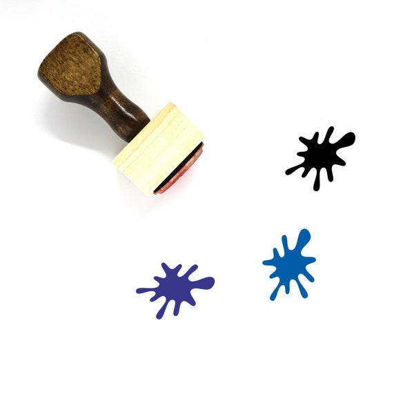 Splatter Wooden Rubber Stamp No. 12