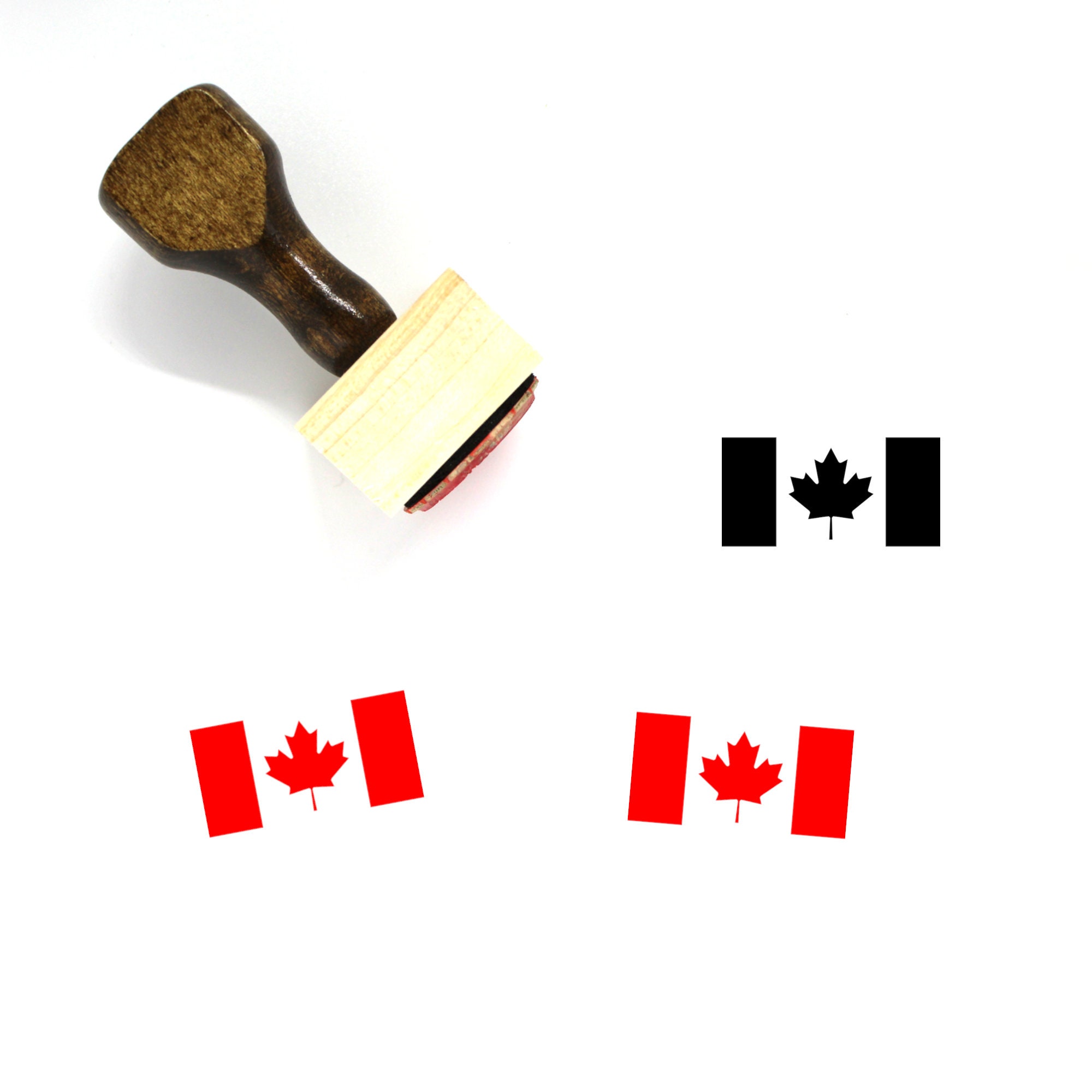 Canada Flag Wooden Rubber Stamp