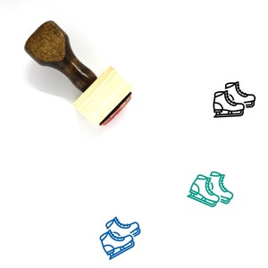 Ice Skate Wooden Rubber Stamp No. 29