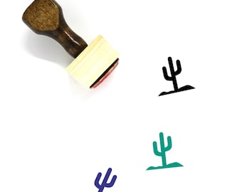 Cactus Wooden Rubber Stamp No. 112