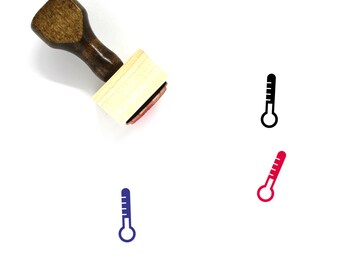 Thermometer Wooden Rubber Stamp No. 122