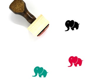 Elephant Wooden Rubber Stamp